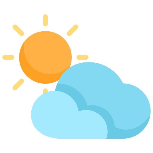 Partly cloudy